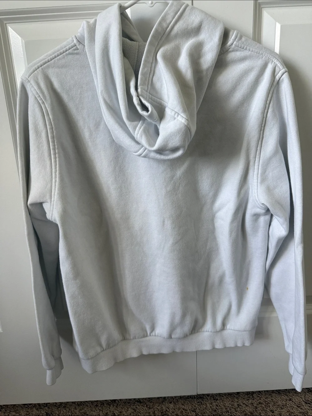 Nike White Kids Pullover Hoodie with Black Swoosh